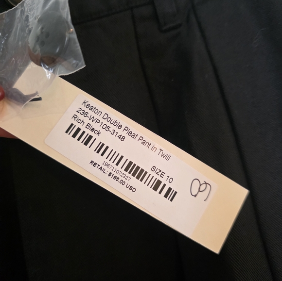 NEW Alex Mill Black Keaton Tapered Cotton Lyocell Pants Trousers Size 10 Pleated - Picture 7 of 12